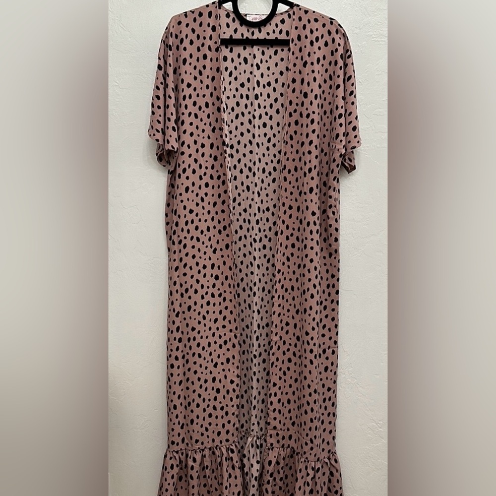 Remi Animal Print Duster in Mauve & Black